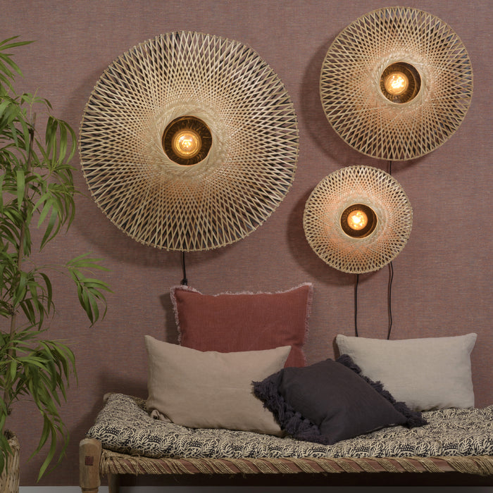 GOOD&MOJO Kalimantan Wandlamp Rond - Ø87cm - Naturel