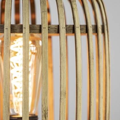Freelight Wandlamp Treccia Zwart & Rotan incl. Snoerstel