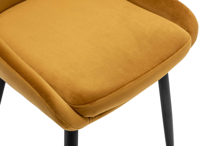 Furnihaus Eetkamerstoel Oscar - Velvet Geel - Set van 2