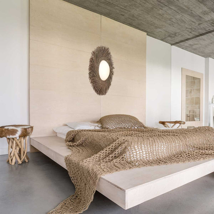 Anne Light &amp; home Plafondlamp Aura Ø 50 Riet - bruin