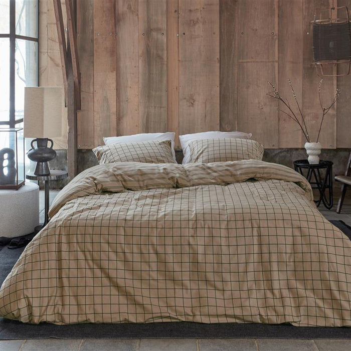 vtwonen Grid Dekbedovertrek 200 x 220 cm - Zand