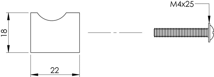 Intersteel Meubelknop vingergrip ø18 mm zwart