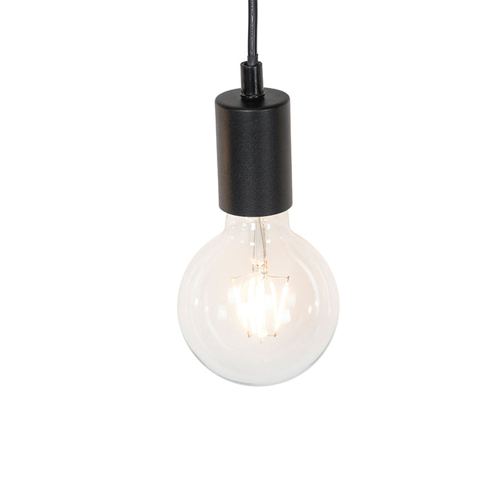 QAZQA Hanglamp dami - Zwart - Landelijk - L 70cm