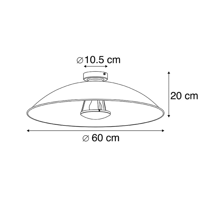 QAZQA Vintage plafondlamp zwart met goud 60 cm - Emilienne