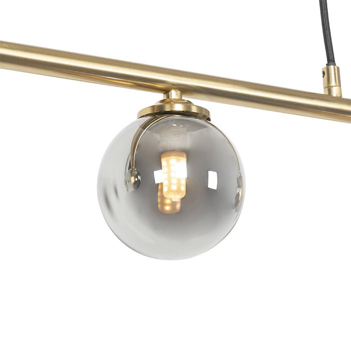 QAZQA Moderne hanglamp goud 100 cm 5-lichts met smoke glas - Athens