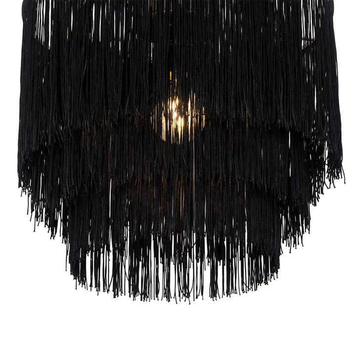 QAZQA Plafondlamp franxa - Zwart - Oosters - D 350mm