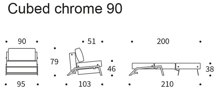 Innovation Cubed Slaapstoel Grijs | Chrome