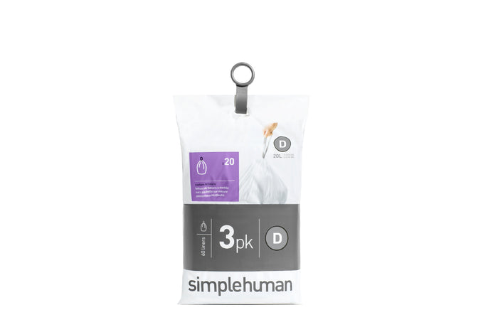 Simplehuman Code D Pocket Liners Afvalzakken 20 Liter - 60 zakken