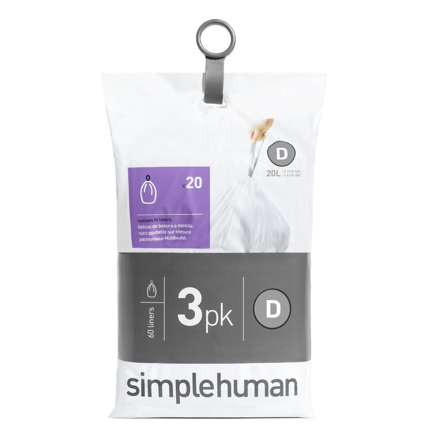 Simplehuman Code D Pocket Liners Afvalzakken 20 Liter - 60 zakken