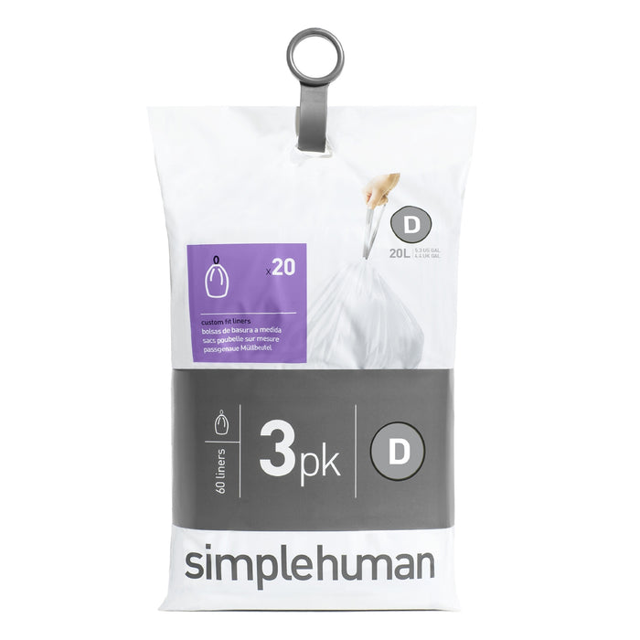 Simplehuman Code D Pocket Liners Afvalzakken 20 Liter - 60 zakken