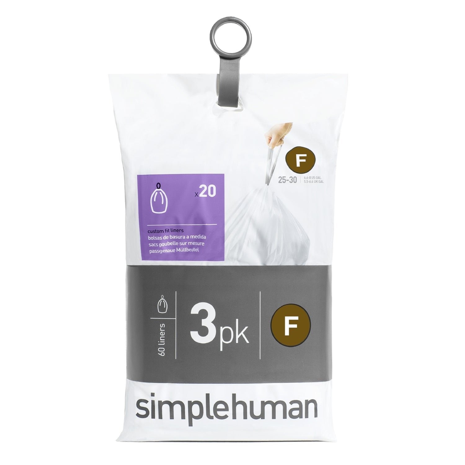 Simplehuman Code F Pocket Liners Afvalzakken 25 Liter - 60 zakken