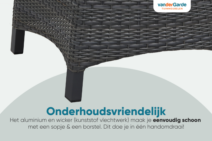 VDG Darwin wicker verstelbare tuinstoel - antraciet