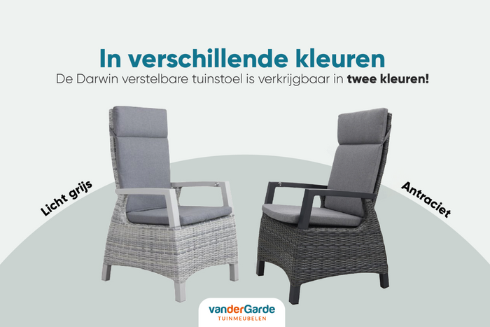 VDG Darwin wicker verstelbare tuinstoel - antraciet
