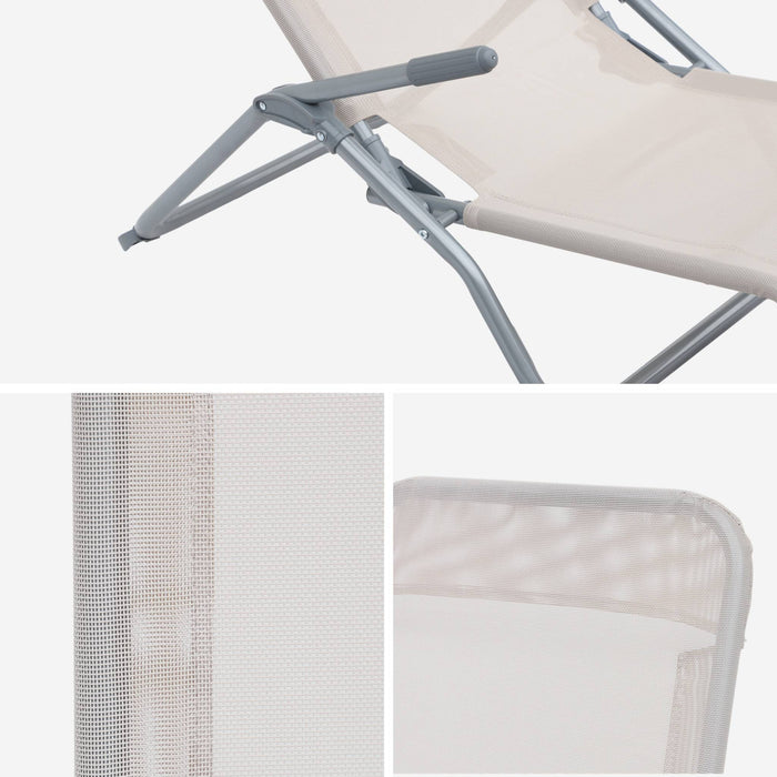 sweeek - Set van 2 verstelbare tuinstoelen - Levito