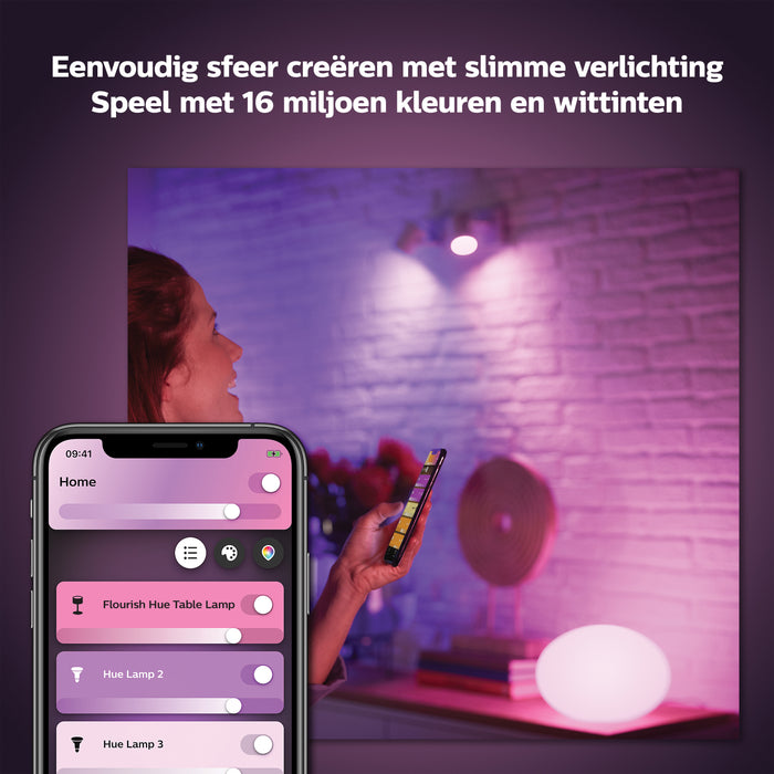 Philips Hue White & Color Ambiance Flourish Tafellamp - E27 - Ø 26,1