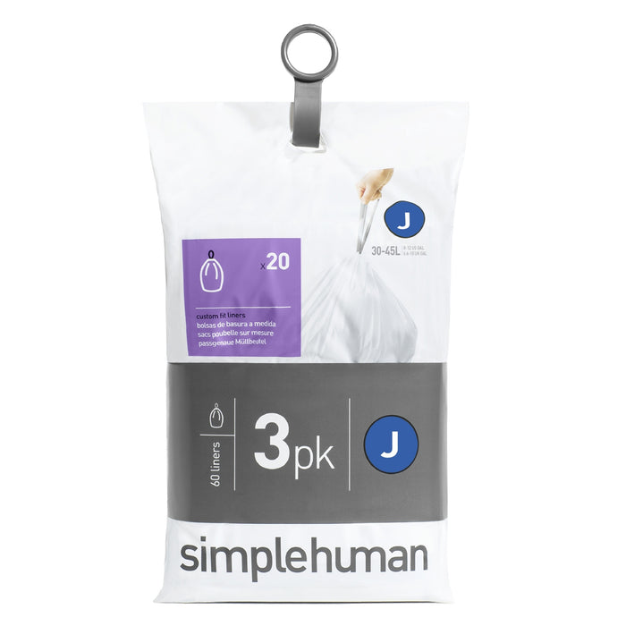 Simplehuman Code J Pocket Liners Afvalzakken 30-45 Liter - 60 zakken