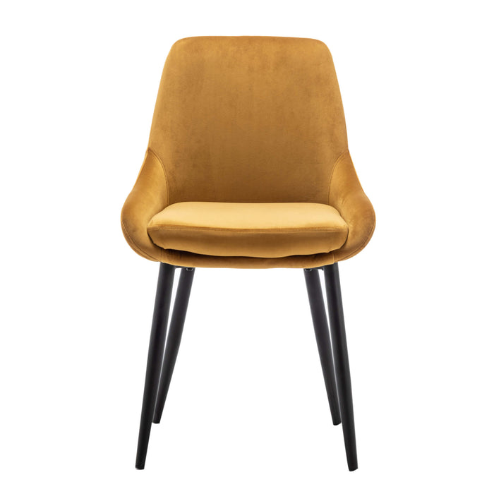 Furnihaus Eetkamerstoel Oscar - Velvet Geel - Set van 6