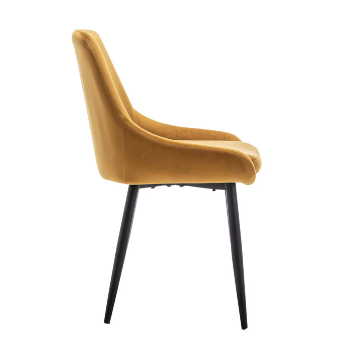 Furnihaus Eetkamerstoel Oscar - Velvet Geel - Set van 6