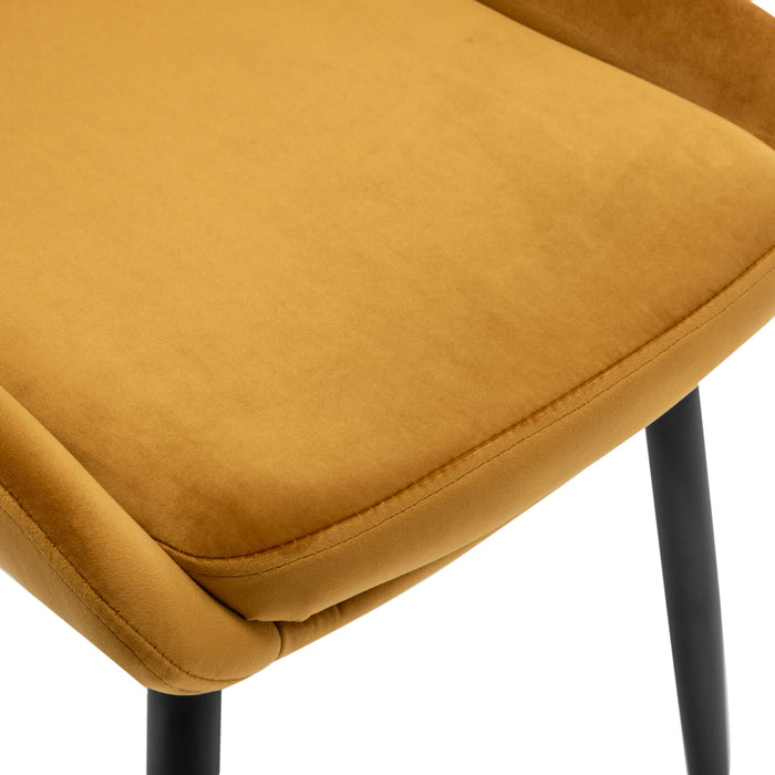 Furnihaus Eetkamerstoel Oscar - Velvet Geel - Set van 6