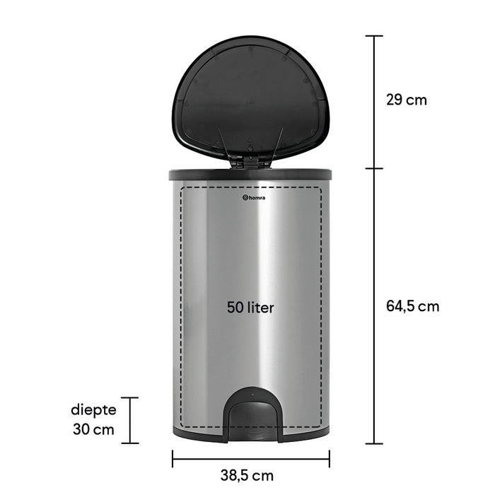 Homra Kick Me Sensor Afvalemmer 50 Liter