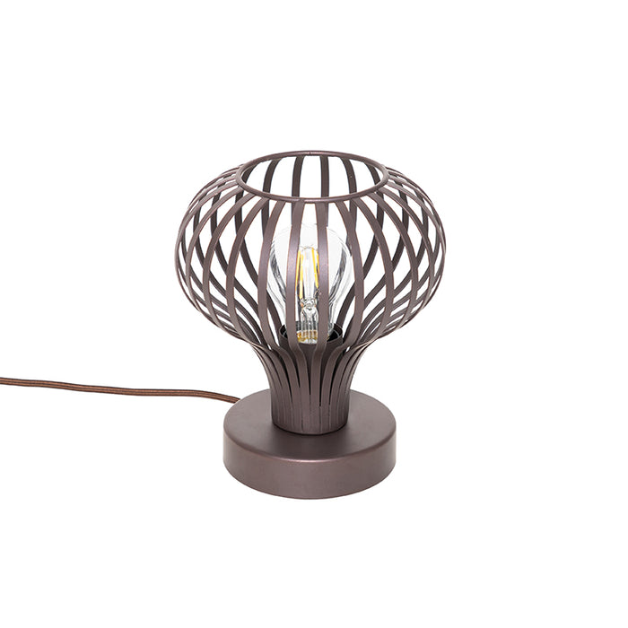 QAZQA Moderne tafellamp bruin - Saffira