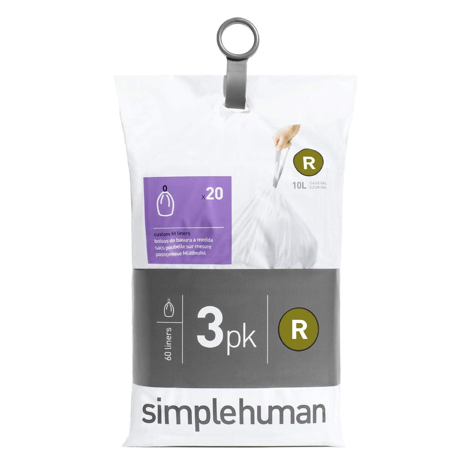 Simplehuman Code R Pocket Liners Afvalzakken 10 Liter - 60 zakken