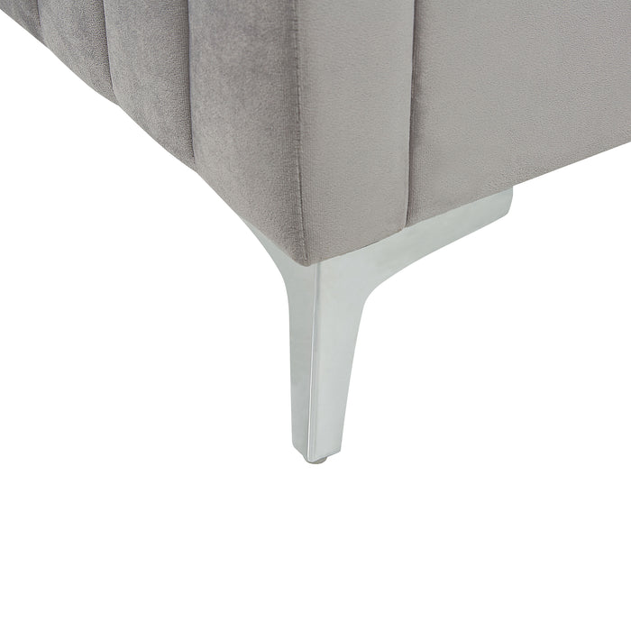 Beliani - LUNAN - Tweepersoonsbed - Taupe - 180 x 200 cm - Fluweel