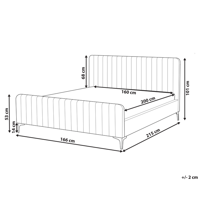 Beliani-LUNAN-Tweepersoonsbed-Pastelroze-160 x 200 cm-Fluweel