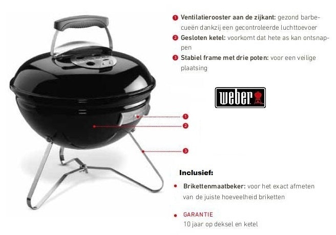 Weber Smokey Joe Original Houtskoolbarbecue Ø 37 cm