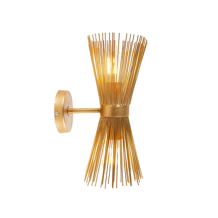 QAZQA Art Deco wandlamp goud 2-lichts - Broom