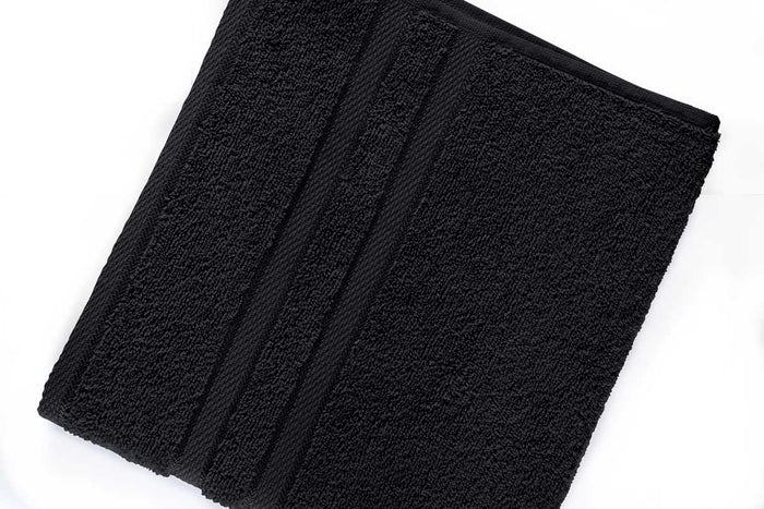 LINNICK Pure Handdoek  Katoen - Black - 60x110cm - Per 4 Stuks