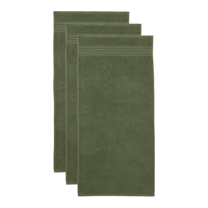 Beddinghouse Sheer Handdoek 50 x 100 cm - Olijfgroen - Set van 3