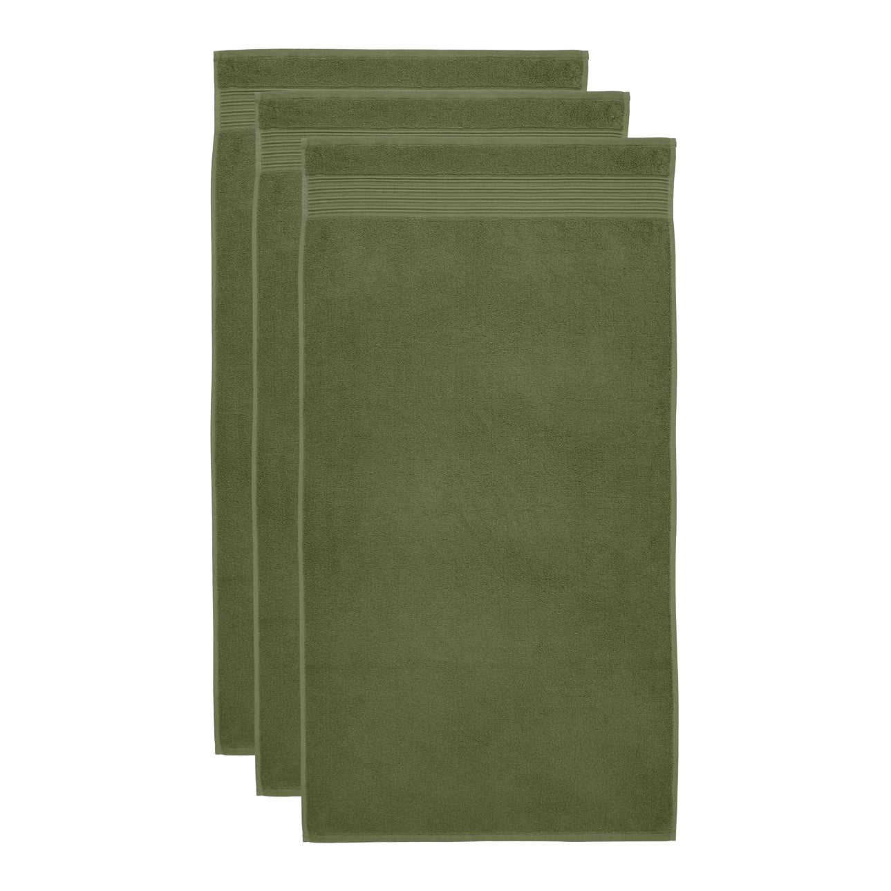 Beddinghouse Sheer Handdoek 60 x 110 cm - Olijfgroen - Set van 3
