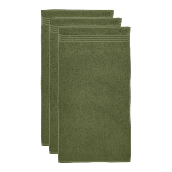Beddinghouse Sheer Handdoek 60 x 110 cm - Olijfgroen - Set van 3