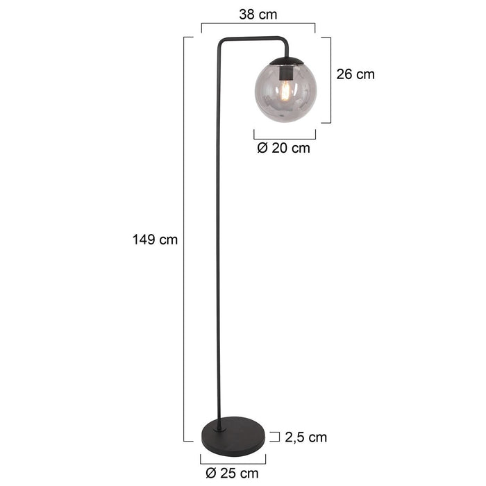 Steinhauer Vloerlamp Bollique Zwart 3325ZW