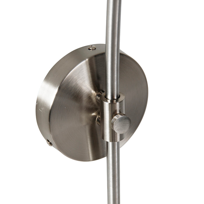 QAZQA Retro wandbooglamp staal met witte kap verstelbaar