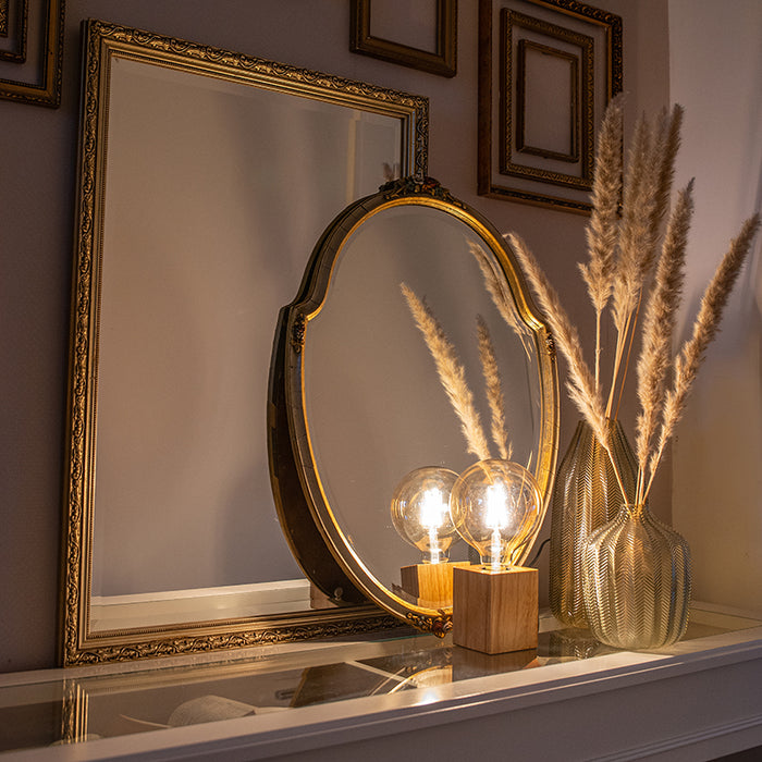 QAZQA Landelijke tafellamp hout naturel - Bloc