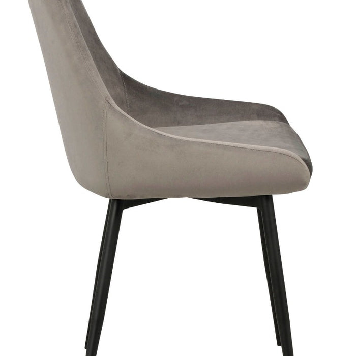 Rowico Sierra Stoel - Set Van 2 - Fluweel Grijs