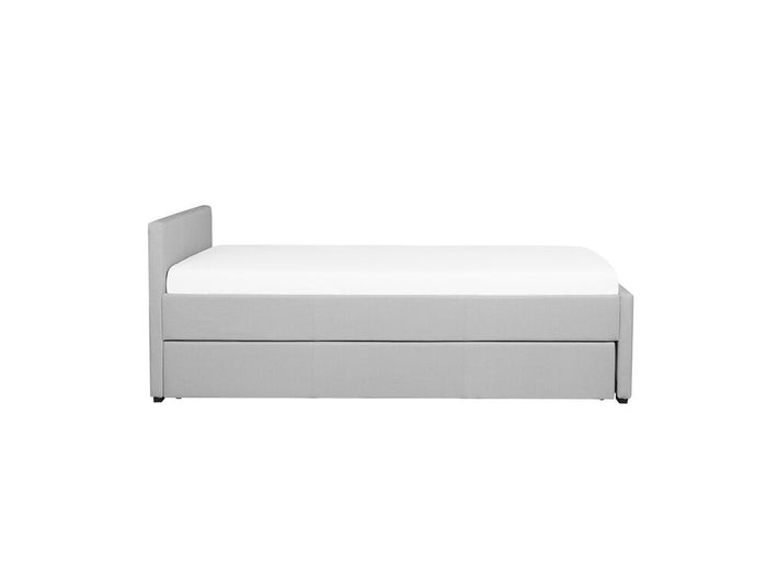 Beliani-MARMANDE-Onderschuifbed-Lichtgrijs-90 x 200 cm-Polyester