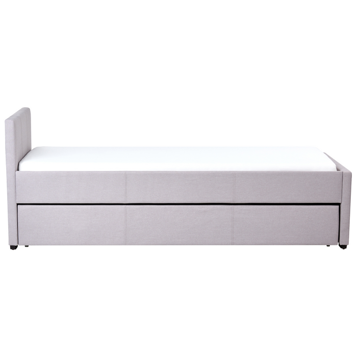 Beliani-MARMANDE-Onderschuifbed-Lichtgrijs-90 x 200 cm-Polyester