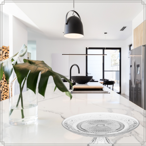 OTIX Taartplateau Met Voet Renaissance Transparant 29x29x10.5 cm Glas