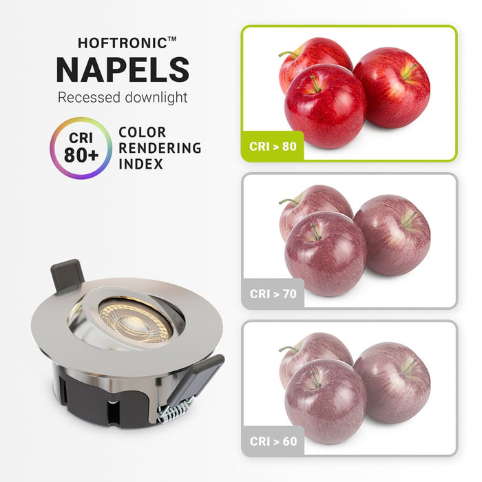 HOFTRONIC 6x Napels - LED Inbouwspots Badkamer IP65 Zilver