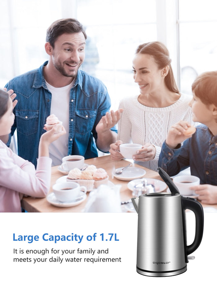 Aigostar Rob 30LDG - Waterkoker - 3000W - Snelkookfunctie - Geborsteld