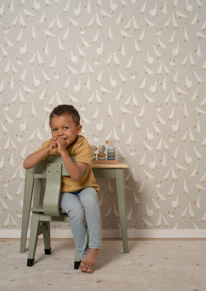 Little Dutch Little Goose Fotobehang - Dieren - 2,80x3m - Groen