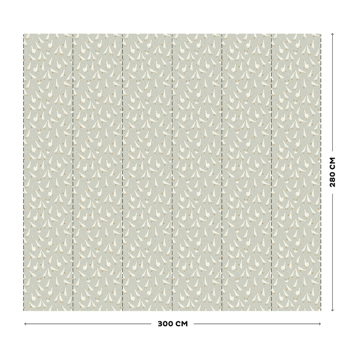 Little Dutch Little Goose Fotobehang - Dieren - 2,80x3m - Groen