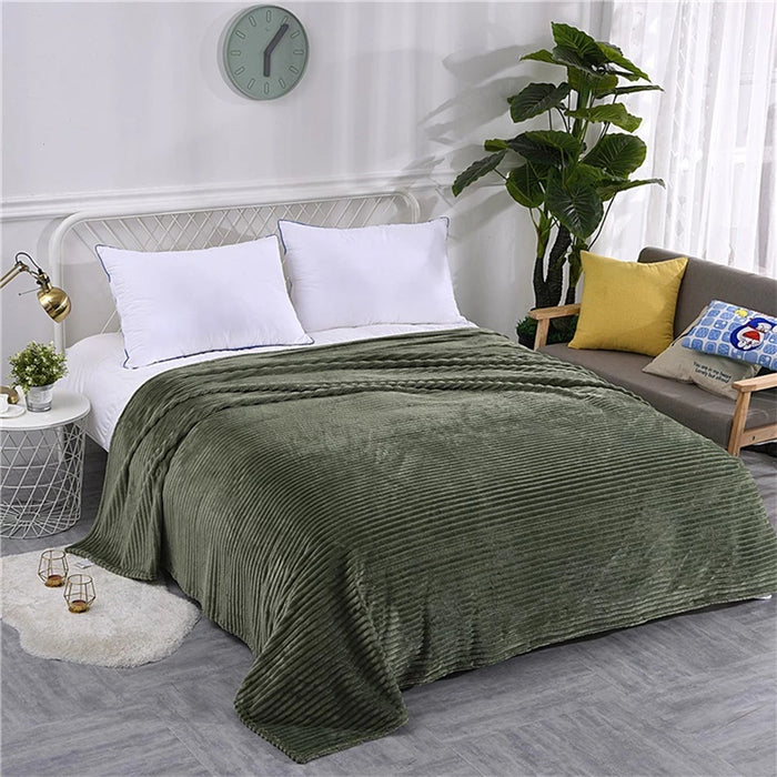 CASA DI ELTURO Flanellen fleece plaid Geribbeld - Tijm Groen - XL 180