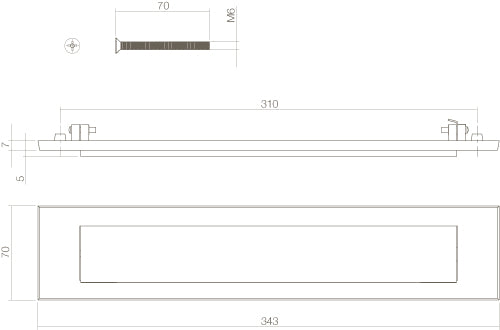 Intersteel Brievenbus met klep messing ongelakt