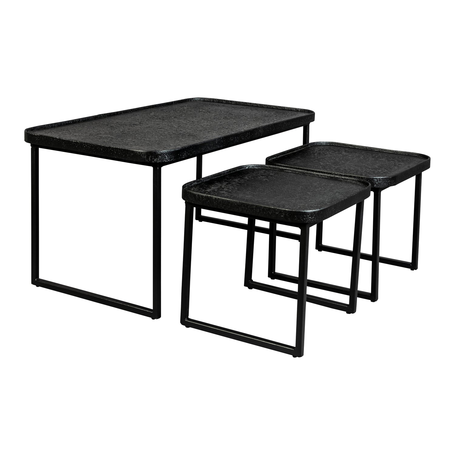 Dutchbone Winston Salontafel - Set van 3 - Zwart