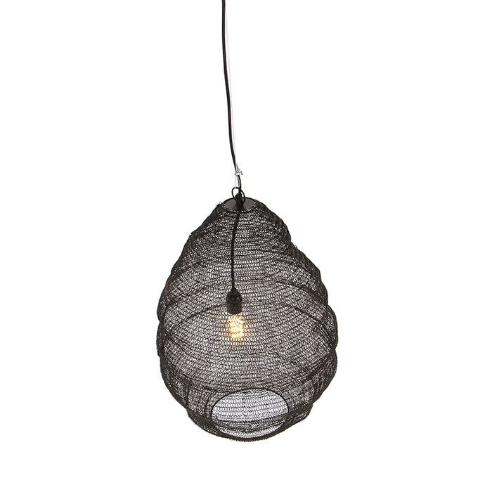 QAZQA Oosterse hanglamp zwart 45 cm - Nidum L