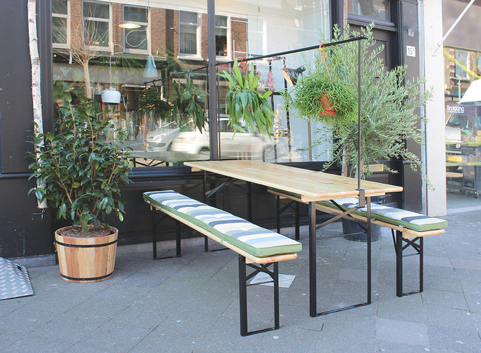 Inklapbare picknickset Berlijn 200 cm 3-laags blanke lak